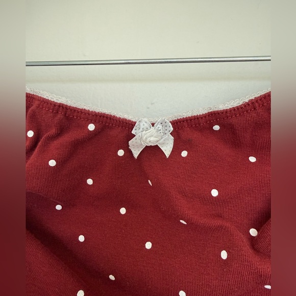 Cider COTTON-BLEND POLKA DOT BOWKNOT RUCHED BANDEAU TOP & LOW RISE MIDI SKIRT - Picture 6 of 9